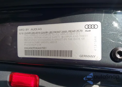 2019 Audi A5 45 Premium z USA, uszkodzony, nr VIN WAUANCF59KA007551